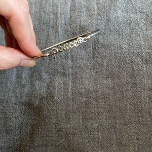 Silver "Peace" Wire Script Bangle Bracelet sterling silver